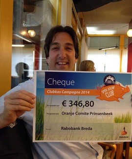 Geweldig, het Oranje Comité Prinsenbeek heeft een € 346 mogen ontvangen vanuit de Rabo…